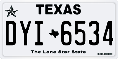 TX license plate DYI6534