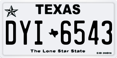 TX license plate DYI6543