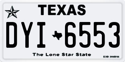 TX license plate DYI6553