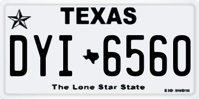 TX license plate DYI6560