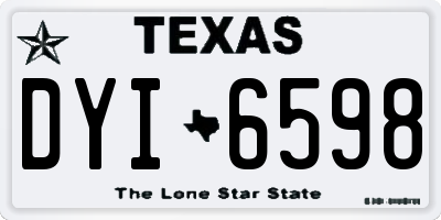 TX license plate DYI6598