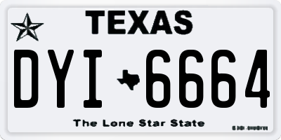 TX license plate DYI6664
