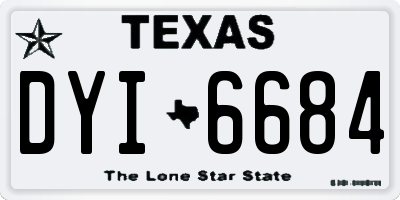 TX license plate DYI6684
