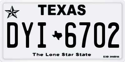 TX license plate DYI6702
