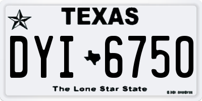 TX license plate DYI6750