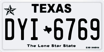 TX license plate DYI6769