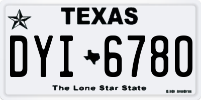 TX license plate DYI6780