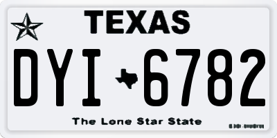 TX license plate DYI6782