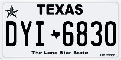 TX license plate DYI6830