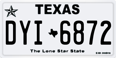 TX license plate DYI6872