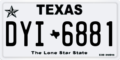 TX license plate DYI6881