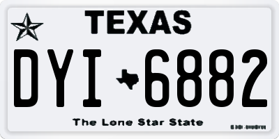 TX license plate DYI6882