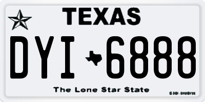 TX license plate DYI6888