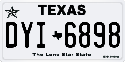 TX license plate DYI6898
