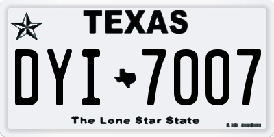 TX license plate DYI7007