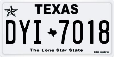 TX license plate DYI7018