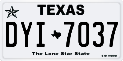 TX license plate DYI7037