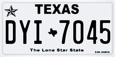 TX license plate DYI7045