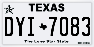 TX license plate DYI7083