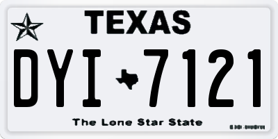 TX license plate DYI7121