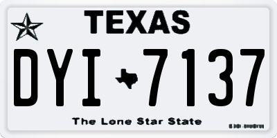 TX license plate DYI7137