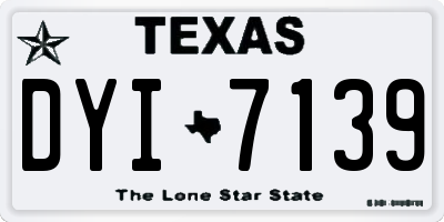 TX license plate DYI7139