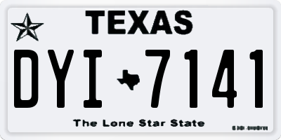 TX license plate DYI7141