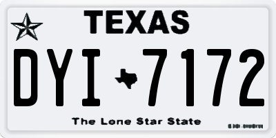 TX license plate DYI7172