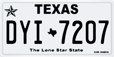 TX license plate DYI7207