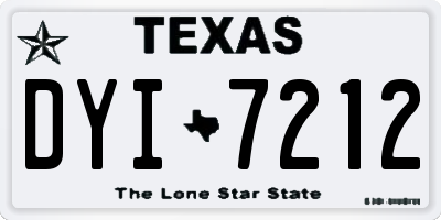 TX license plate DYI7212