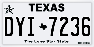 TX license plate DYI7236