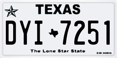 TX license plate DYI7251