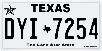 TX license plate DYI7254