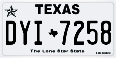 TX license plate DYI7258