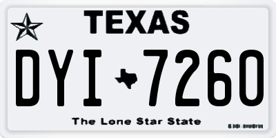 TX license plate DYI7260