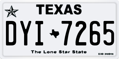 TX license plate DYI7265