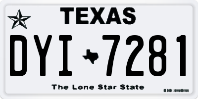 TX license plate DYI7281
