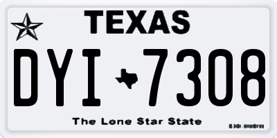 TX license plate DYI7308