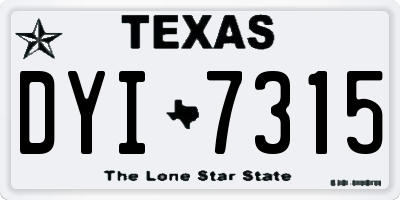 TX license plate DYI7315