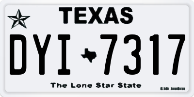 TX license plate DYI7317