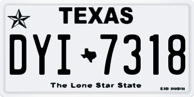 TX license plate DYI7318