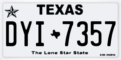 TX license plate DYI7357