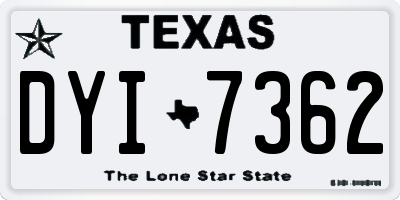 TX license plate DYI7362