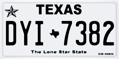 TX license plate DYI7382