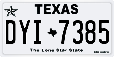 TX license plate DYI7385