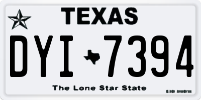 TX license plate DYI7394