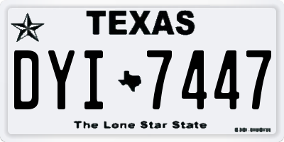 TX license plate DYI7447