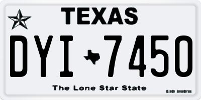 TX license plate DYI7450