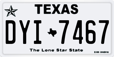 TX license plate DYI7467