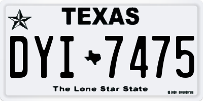 TX license plate DYI7475